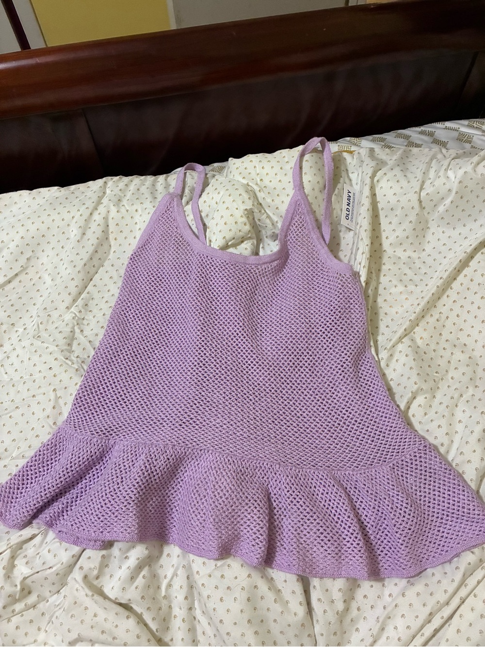 Old Navy Lilac Mesh Peplum Tank Top